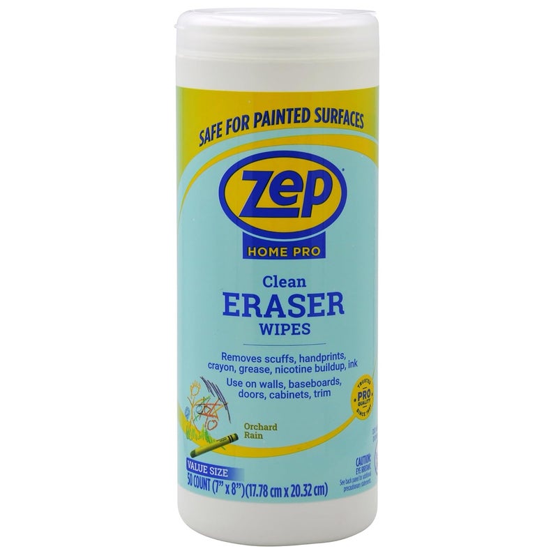 Zep مناديل تنظيف هوم برو 50 قطعة - R59112 - تزيل الخدوش، بصمات اليد، الشمع، الدهون للاستخدام على الجدران، القوائم، الأبواب، الخزائن والتشطيبات - Image 1